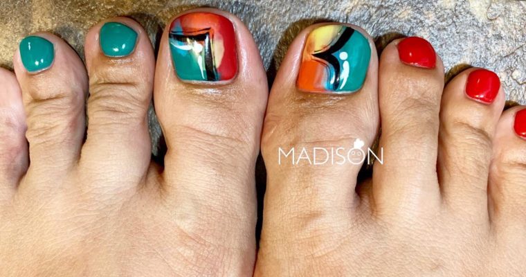 colorful foot nail